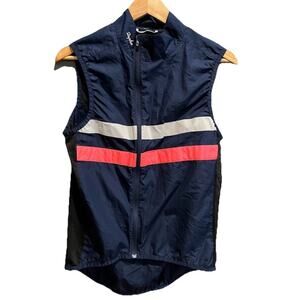 Rapha Navy Stripes Full Zip Brevet Gilet Men's Cycling Vest Size Small